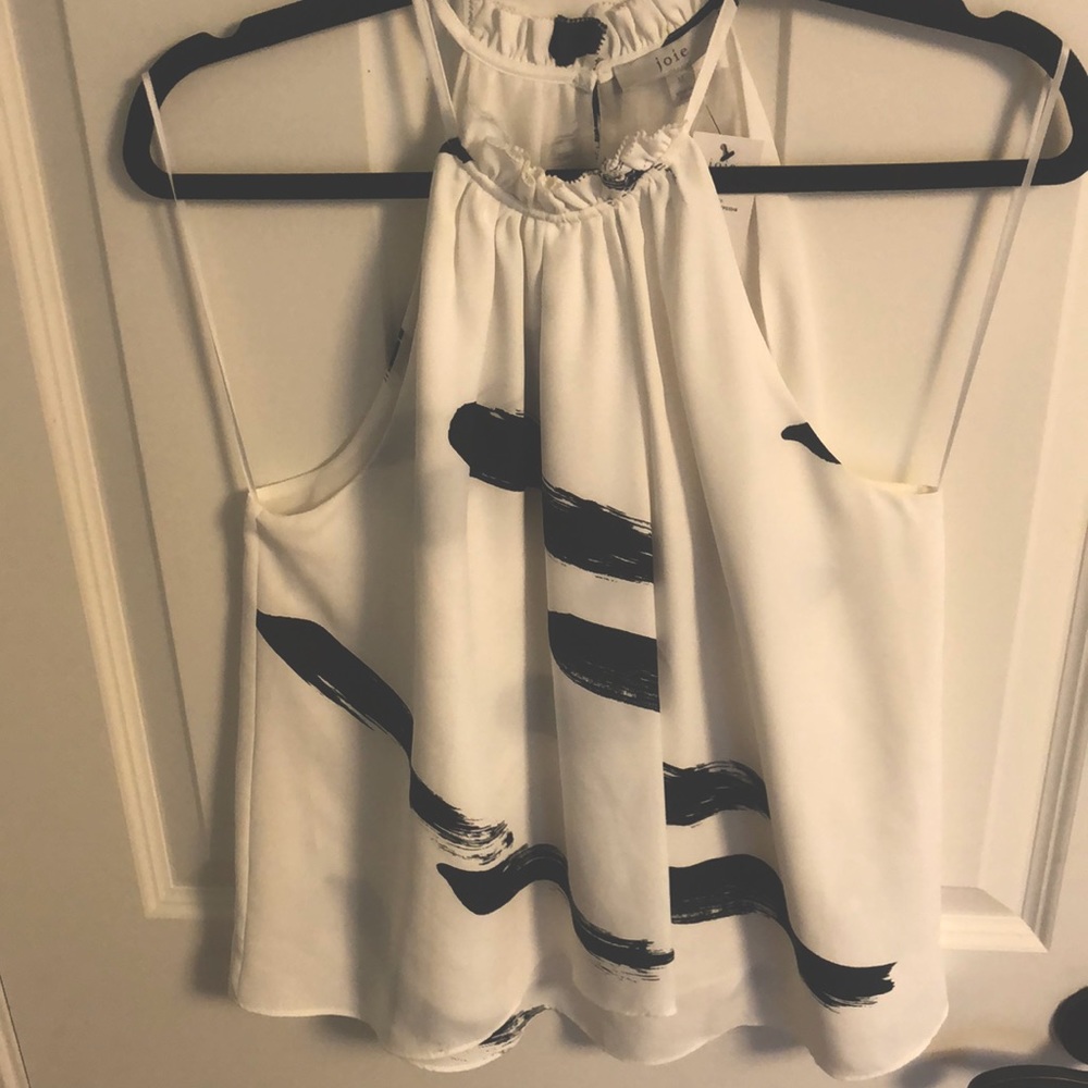 Joie Polina black and white paint stripe top